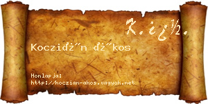 Koczián Ákos névjegykártya